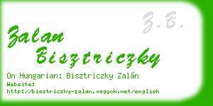 zalan bisztriczky business card